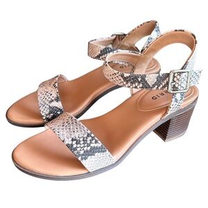 Torrid Snake Print Stacked Heel Sandal